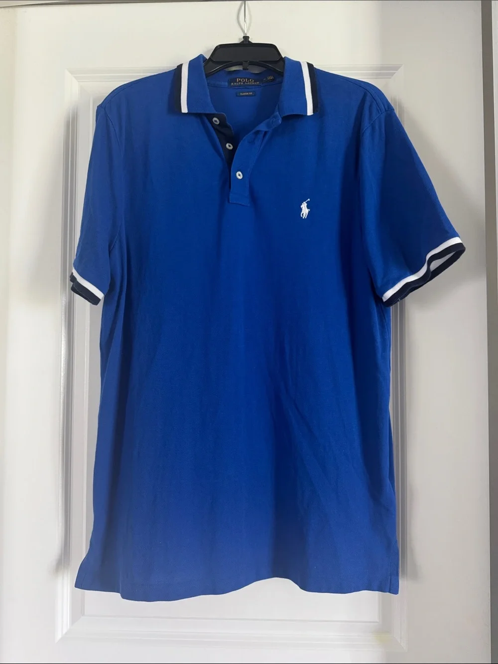 Polo by Ralph Lauren Royal Blue Short-Sleeve Polo with White & Navy Trim (1034)